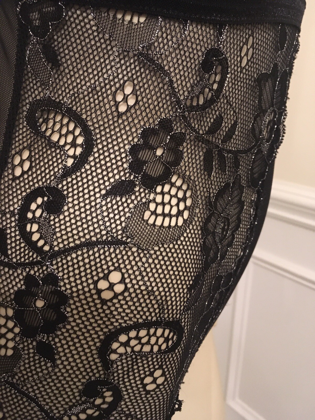 Unbranded WN SZ M BLACK MESH TEDDI Snaps Crotch Elastic Adj. Straps Poly/Spandex
