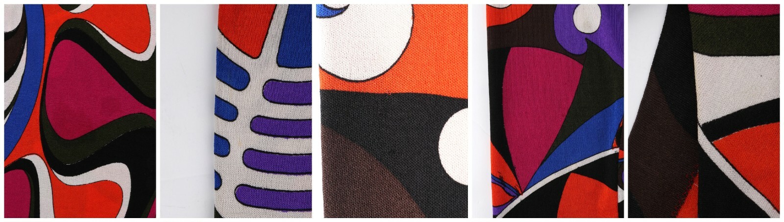 EMILIO PUCCI c.1960’s Geometric Wave Abstract Signature Print Silk Jersey Top