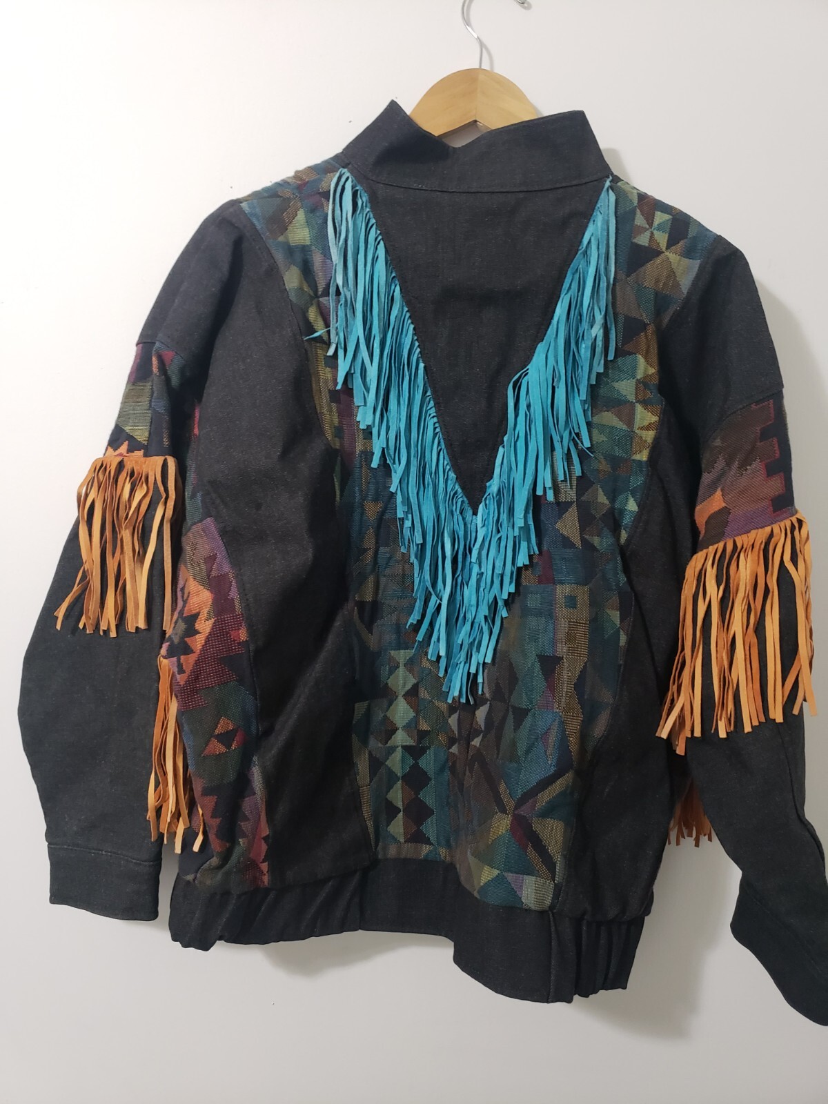 Vintage Pioneer Wear Leather Fringe Jacket Size 10 Made in Albuquerque, USA
