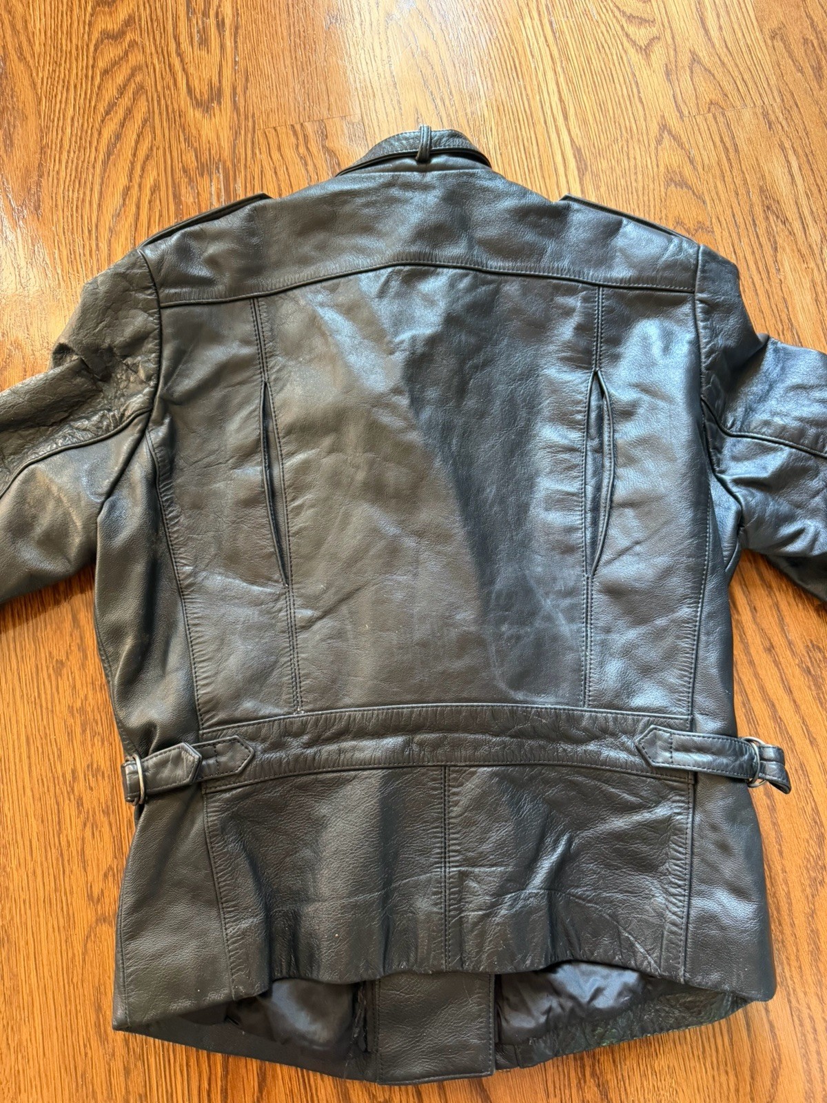 Wilson’s Girls Leather Jacket Size 10. Black – Genuine Leather. Vintage Style