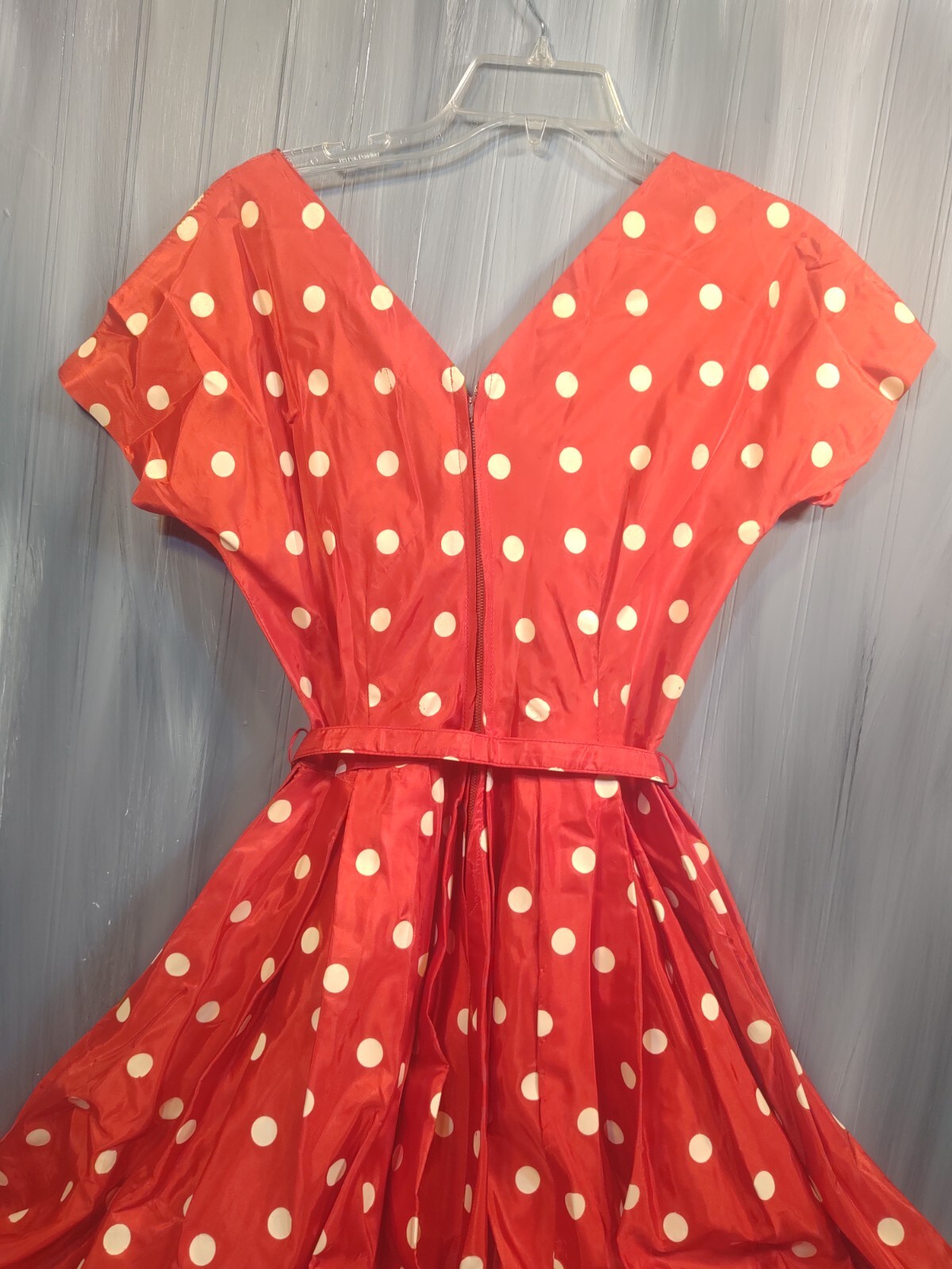 Vintage Venus Fashion Red Polka Dot Dress 40s 50s Rockabilly 26″ waist sz 4 / 6