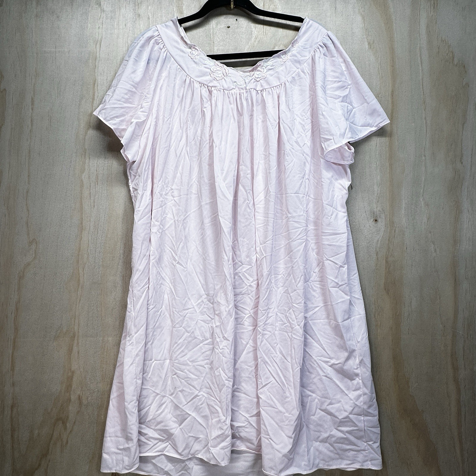 Vtg 90s Miss Elaine Pink Nightgown Sz3XL