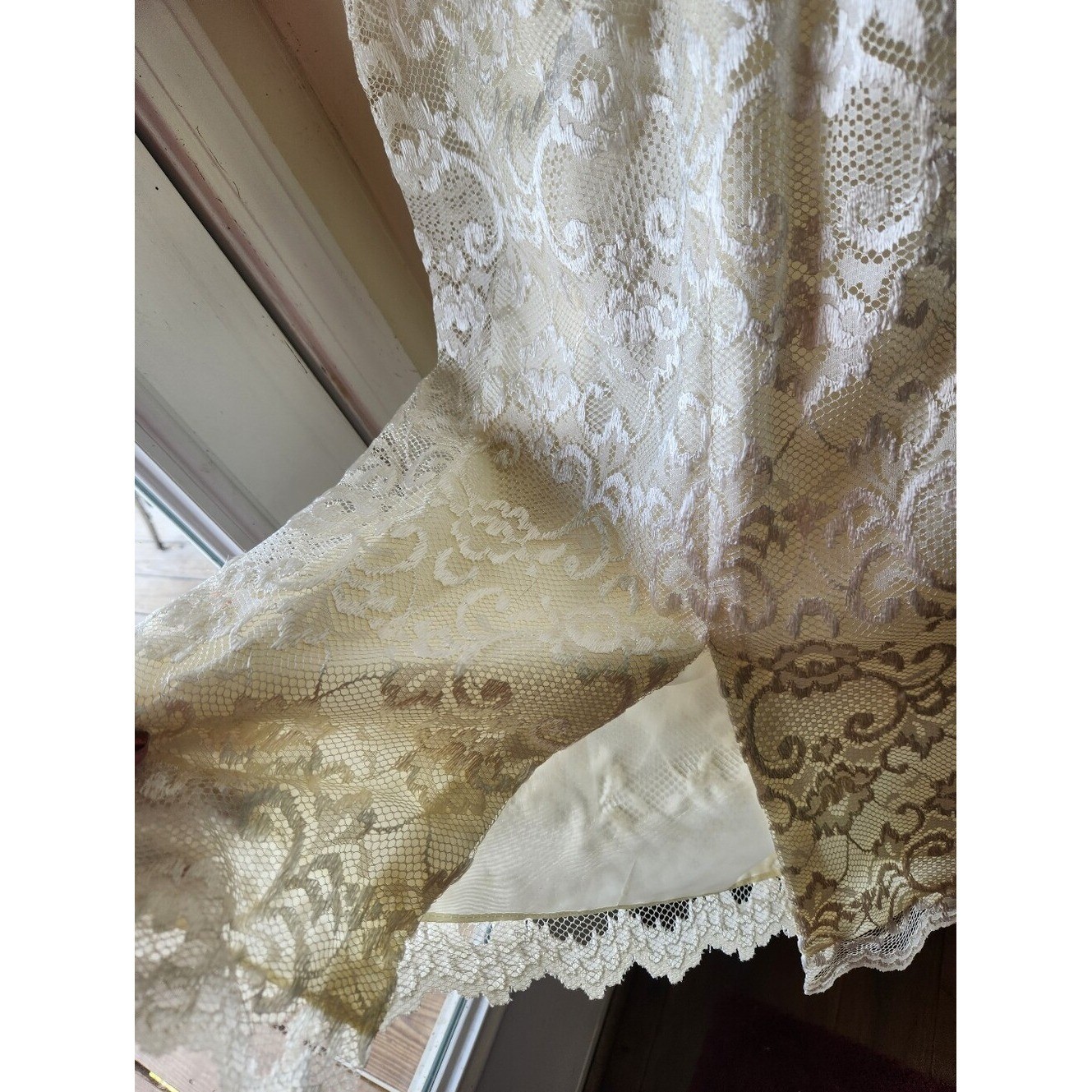 Vintage Cachet sz 7/8 Lace 80s Dress Bridal Ivory