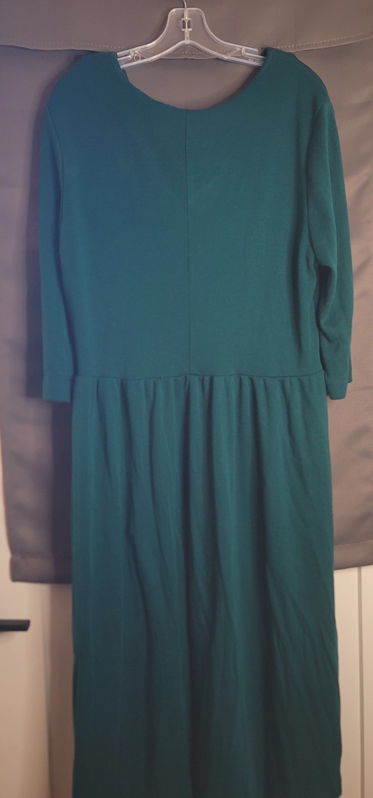 VTG 80s Ms Conduct California Teal Green Dress Boho USA 22W