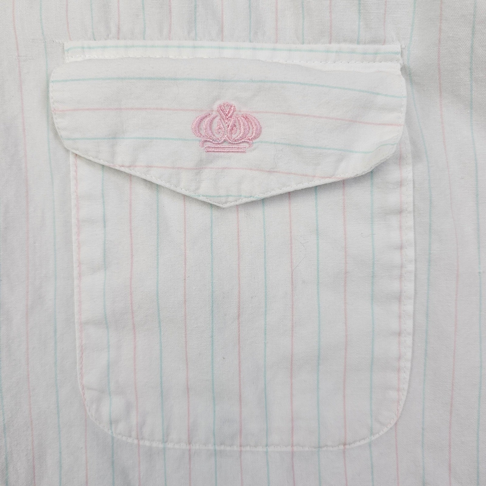 VTG. Victorias Secret Gold Label White Pinstripe Sleep Shirt Small Lightweight