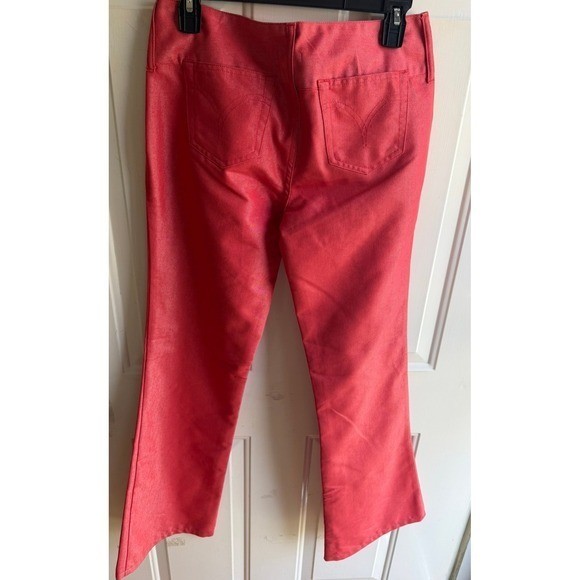 Tufi Duek NEW Women’s Vintage Retro Designer Red Low Rise Bell Bottoms EU42