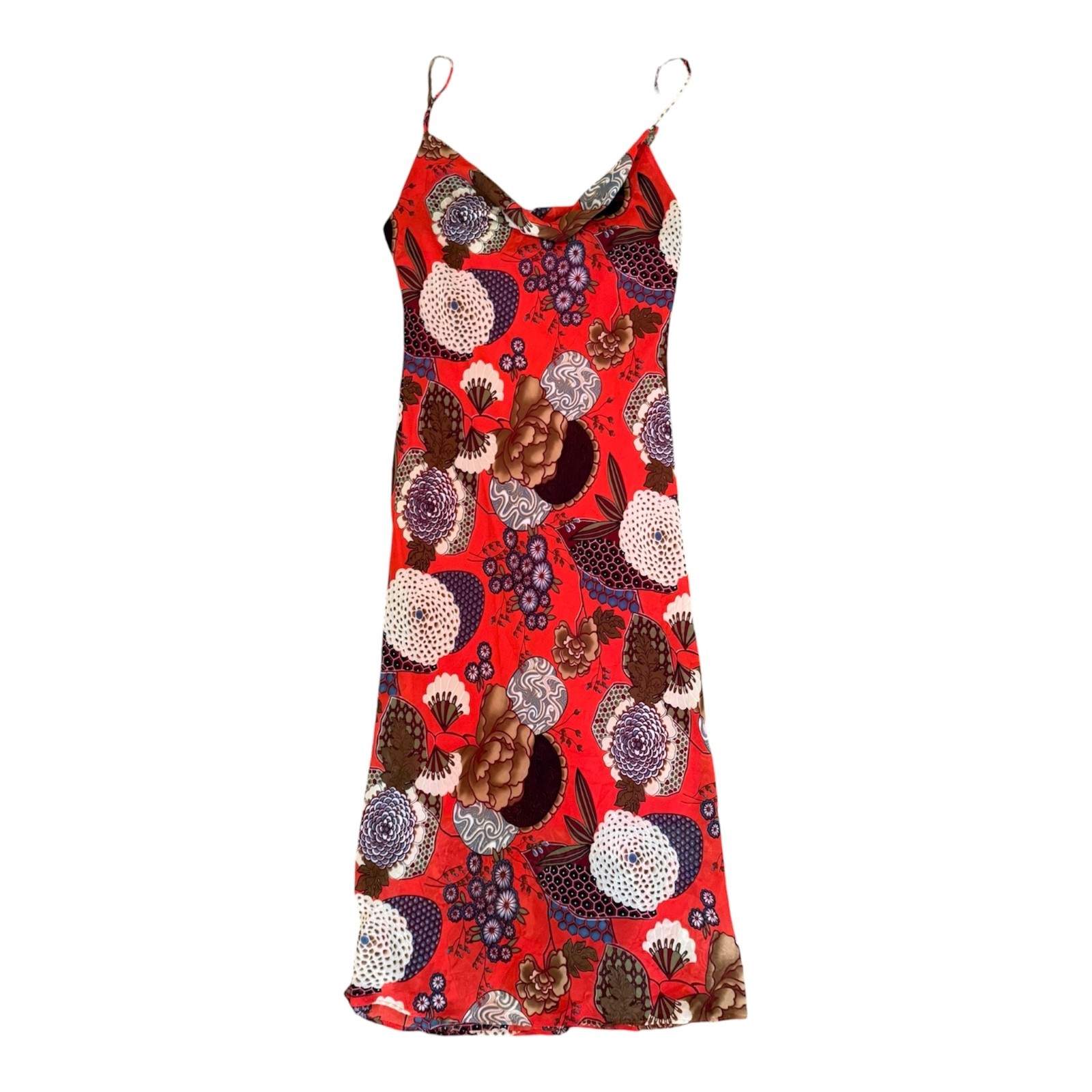 Vintage Y2K FLORAL GRUNGE MIDI DRESS S Sexy Bodycon Sexy Summer Wedding Guest