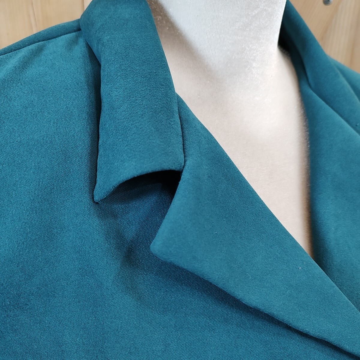 Vtg 1980s Studio I Long sleeve Notch Lapel Velvet Green Blazer Sz 18W Plus