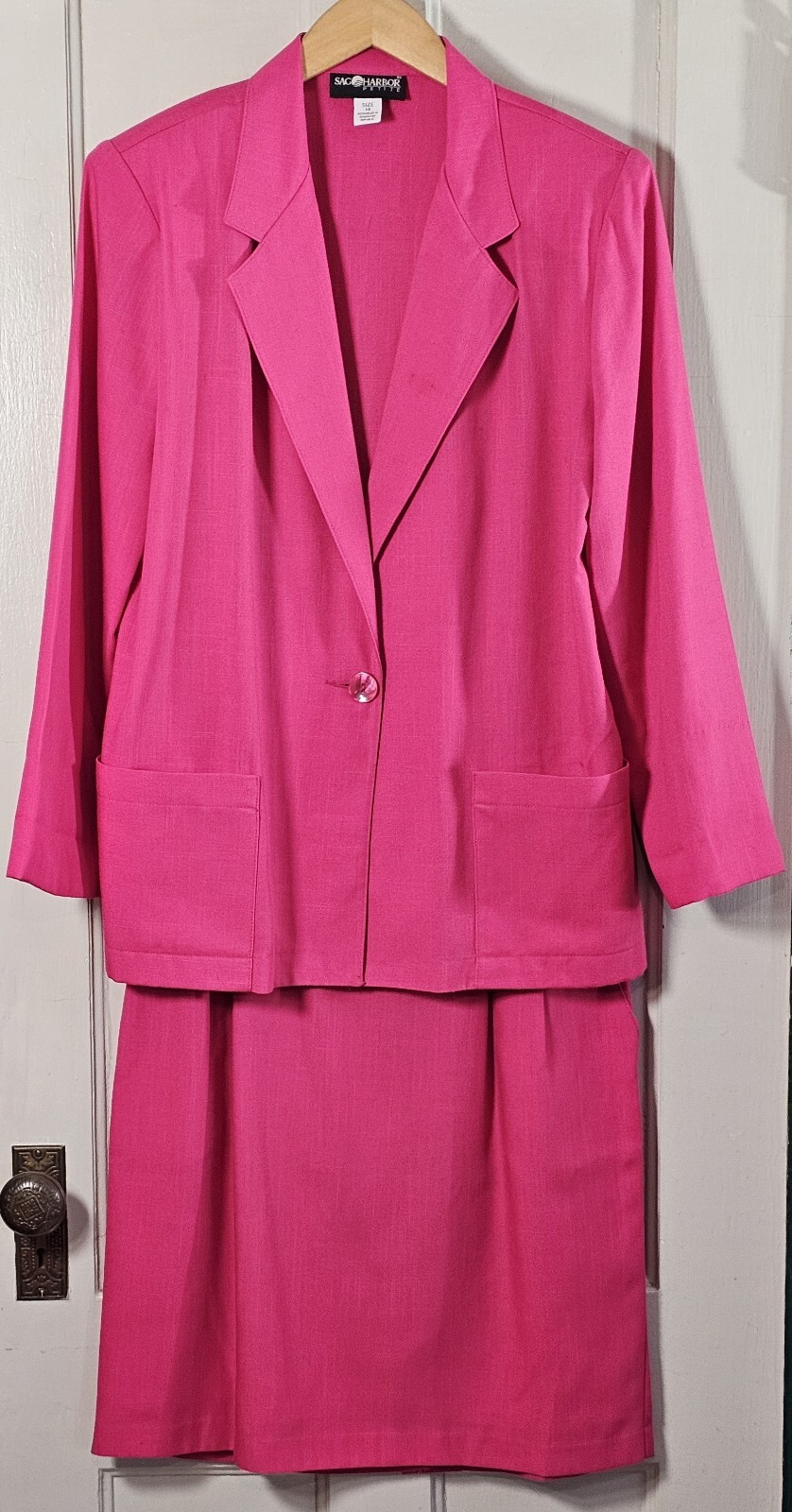 VTG 80’s Sag Harbor Suit Womens 14P 2-pc Blazer Skirt Barbie Legally Blonde