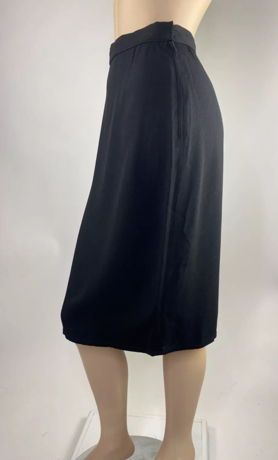 Vintage SONIA RYKIEL Classic Black Crepe Pencil Skirt Sz. 38 Made in France