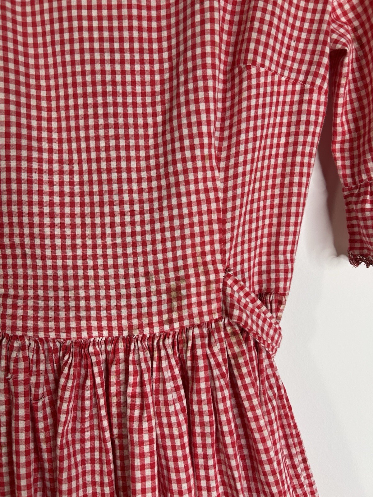 Vintage 1970’s Dress Women’s Red Gingham Western Cowgirl Prarie