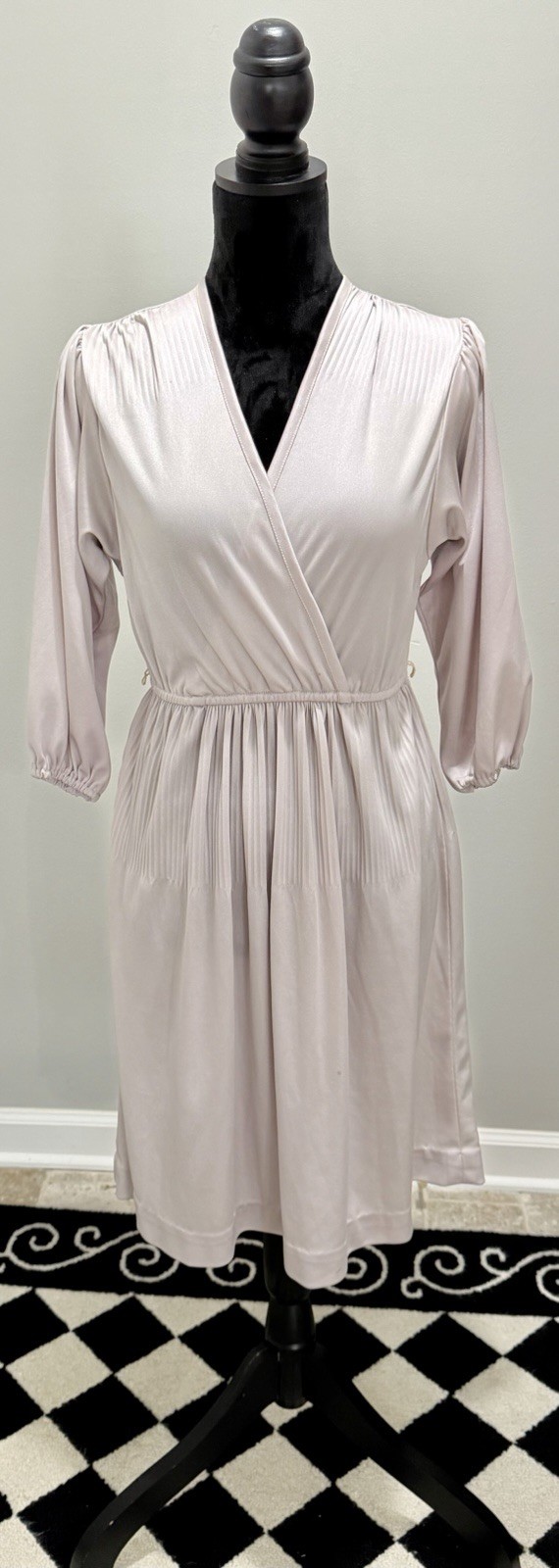 2 Vintage 1970s Women’s Purple & Gray Pleated Dresses