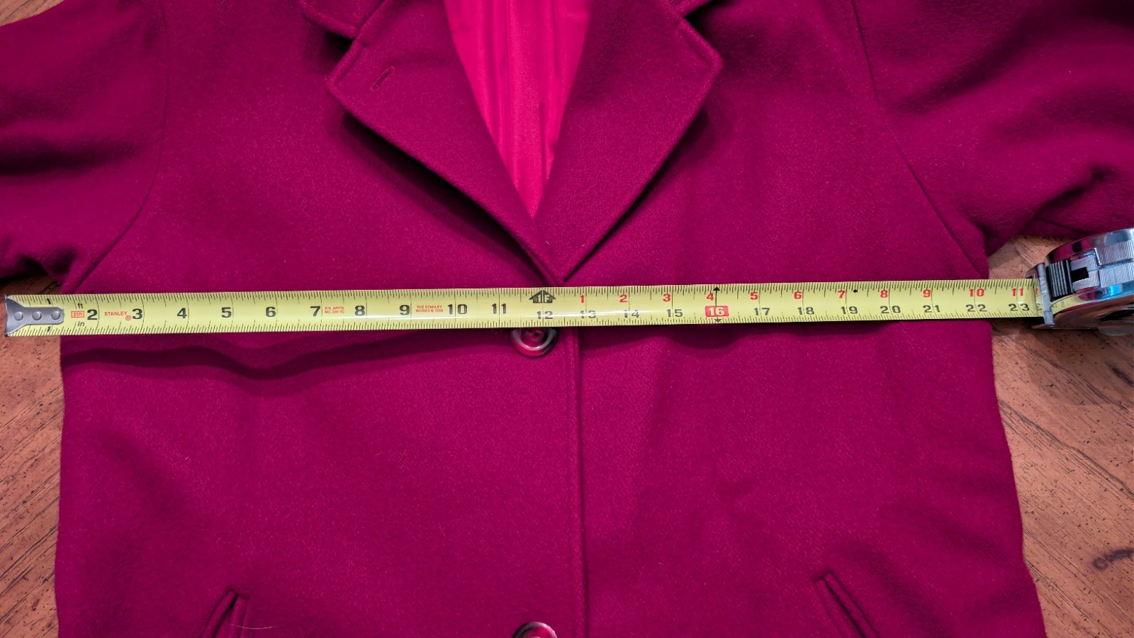 VINTAGE Ashley Scott 100% PURE WOOL Maxi Coat – Made in USA Raspberry Red (12)