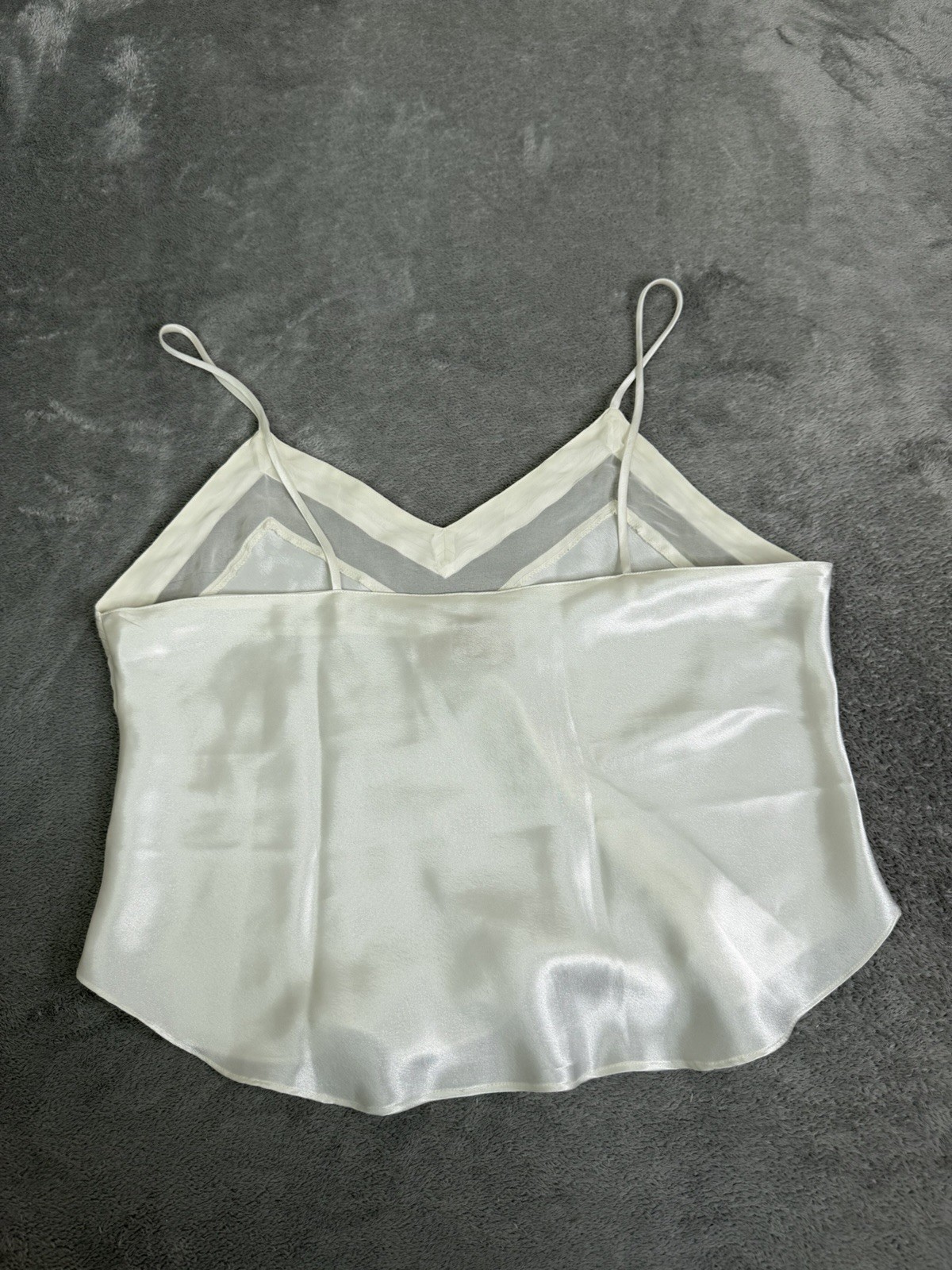 Vintage Victoria’s Secret Gold Label Satin Cami Tank Women’s Size Large White