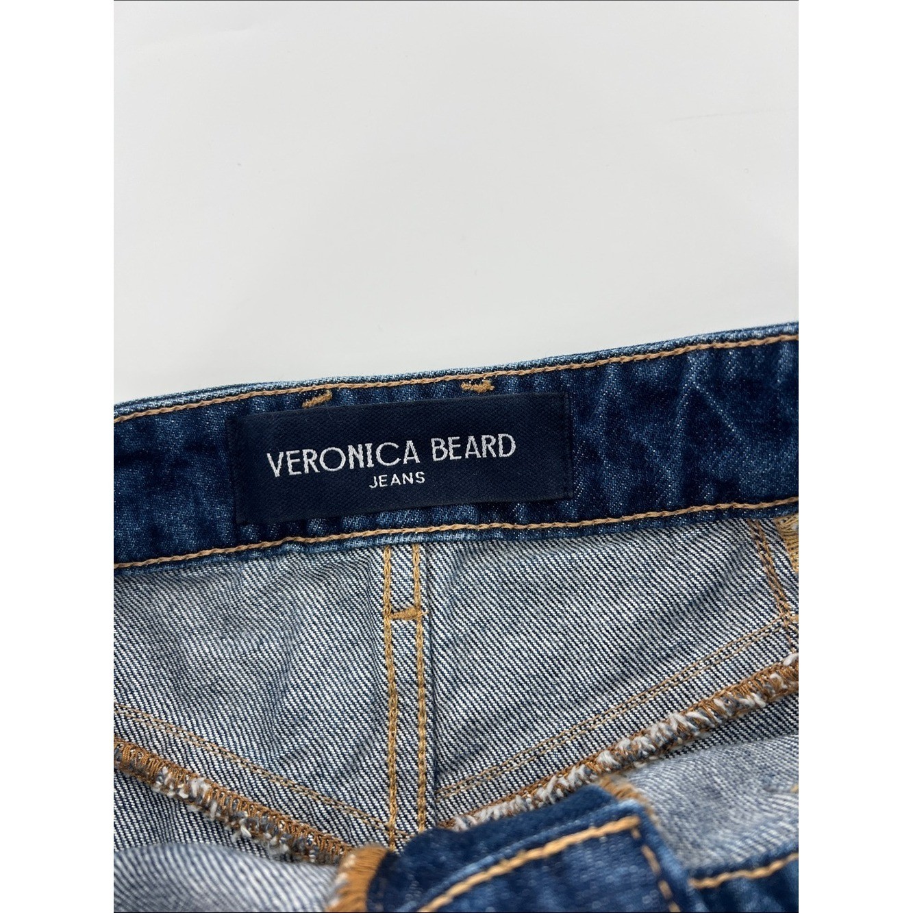 Veronica Beard Dylan High-Rise Straight Cuffed Jeans Chic Classic Staple Capsule