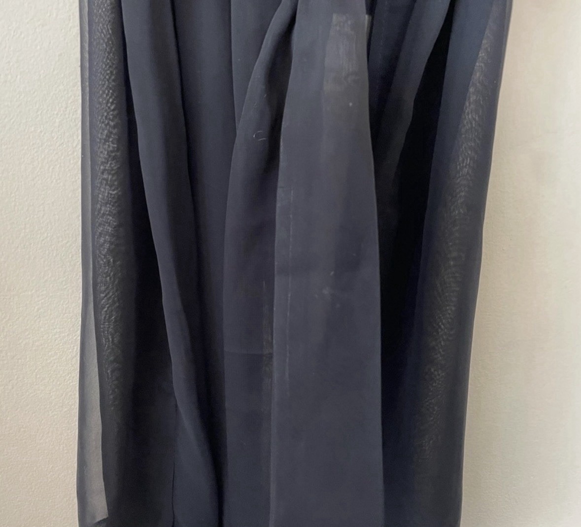 Vintage Black Silk Chiffon & Lace Lingerie Robe Size Small