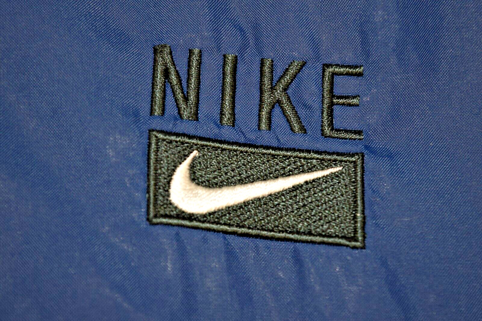 Vintage Nike Jacket Size S 90s Navy Blue Gray Lined Snap Front Logo