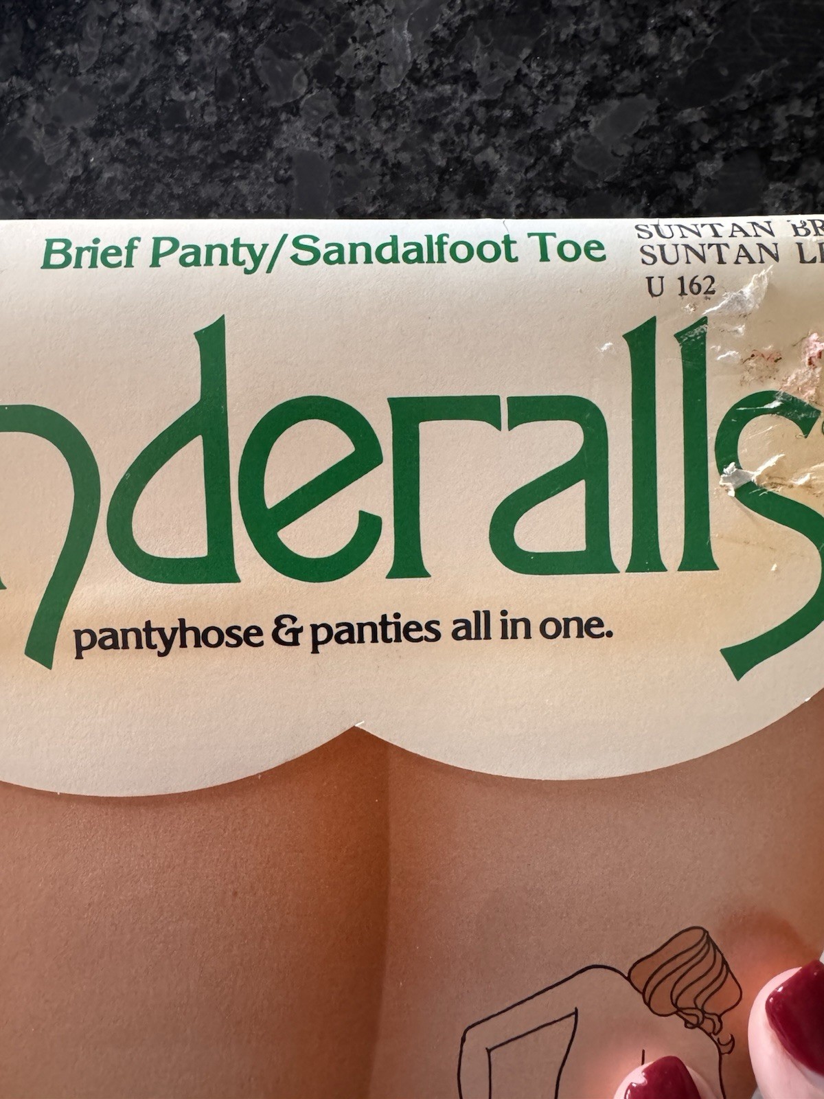 Underalls Pantyhose Vintage 1981 Suntan Size C-D Style 320 New Old Stock