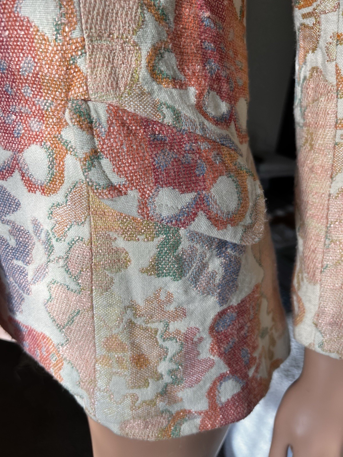 VTG 60s New Issues by Jonathan Logan Floral Tapestry Fitted Blazer Size Small