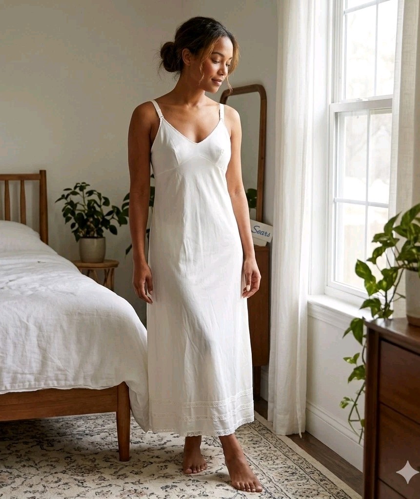 Vintage Sears „The Doesn’t Slip” Formal Maxi Slip – Size 34 Small/Medium