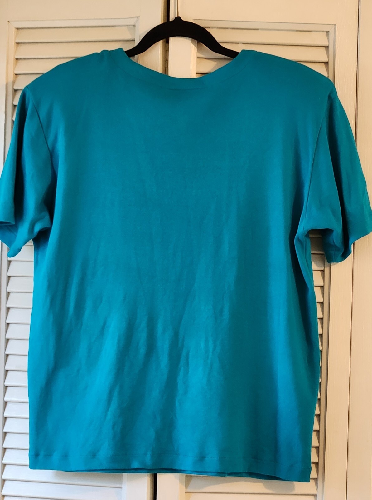 Vintage 1992 I.B. Diffusion Beach Theme Turquoise Sequin Shirt Size Medium 90s