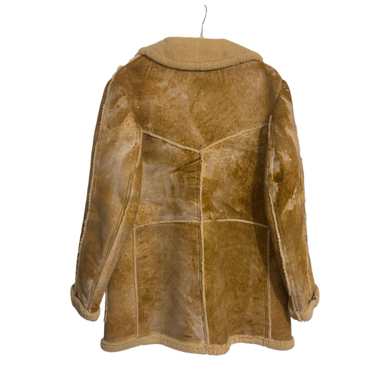 Vintage 1970s Makray Suede Wool Penny Lane Boho Hippie Coat size L