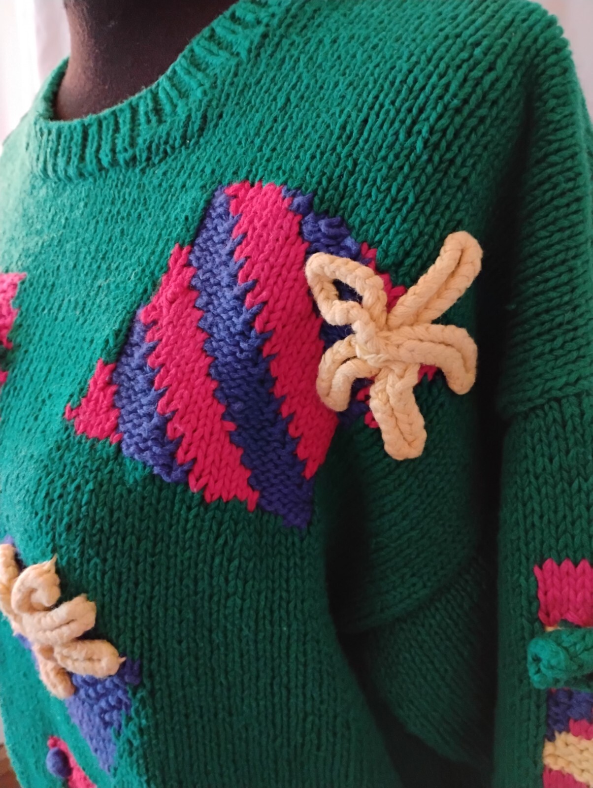 Vintage Robert Scott LTD Green Gift Presents Sweater Size Large