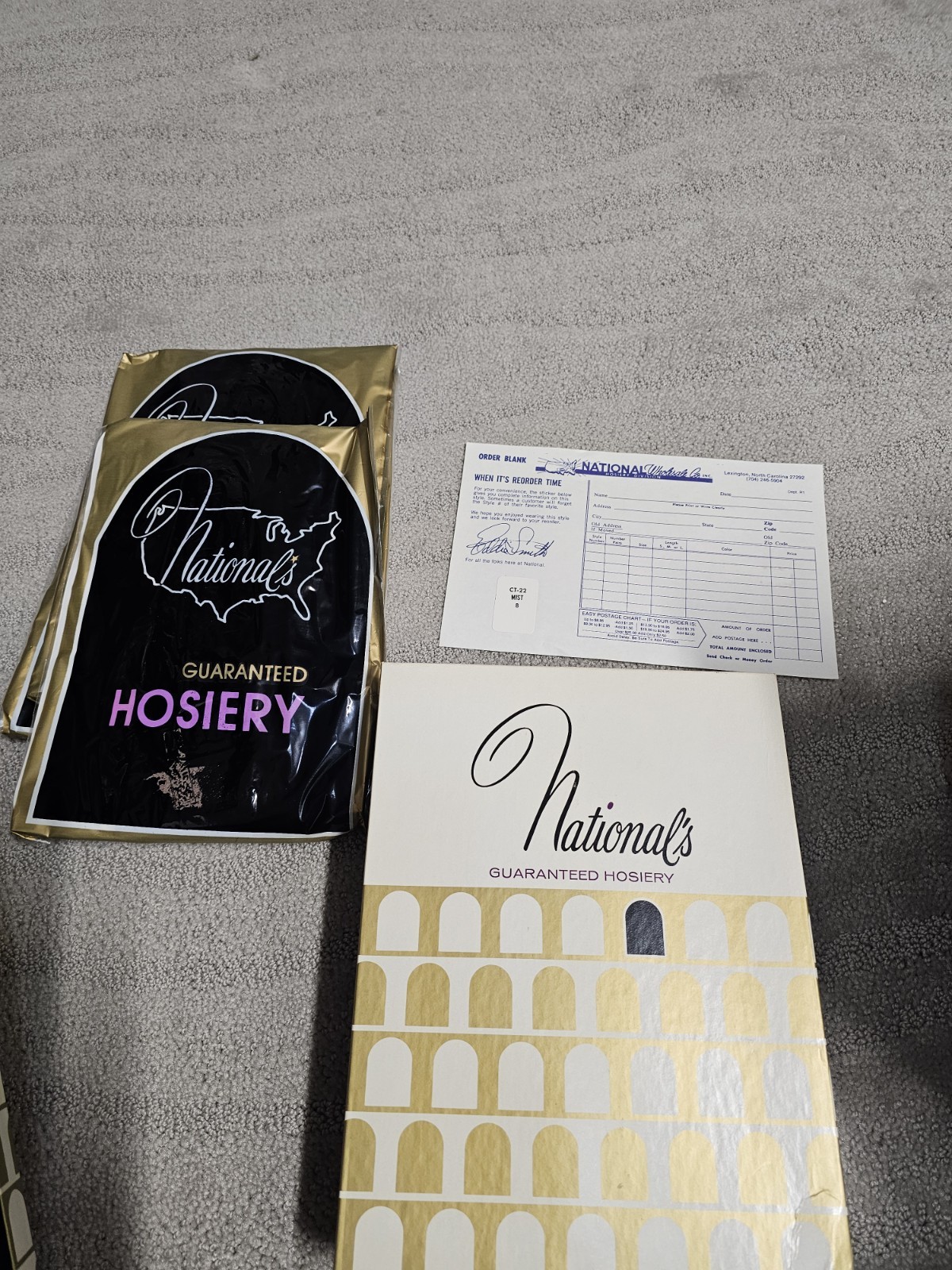 Vintage 5 Pairs NATIONAL’S GUARANTEED HOSIERY Mist Size B Support