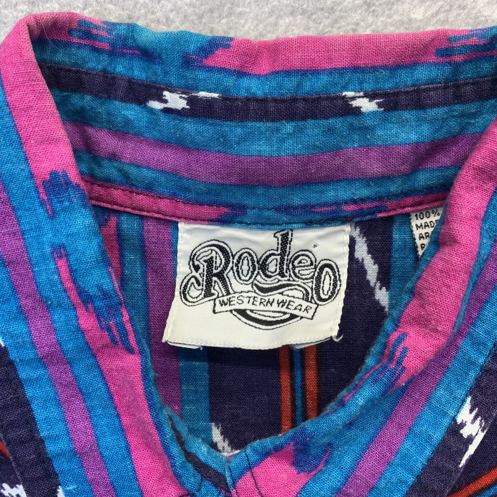 VTG Rodeo Western Wear Women’s Multicolor Cropped Long Sleeve Western Top Sz L