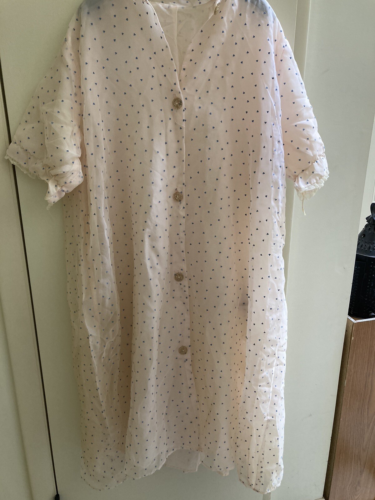 Vintage Pink Sheer 2 Layer Sleepwear NightGown Womens Large 50” Chest 44” Long
