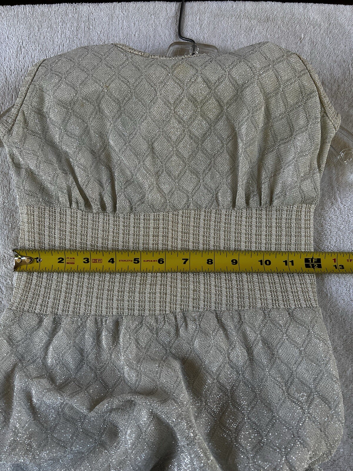 Vintage 1960s Metallic Maxi Dress XS