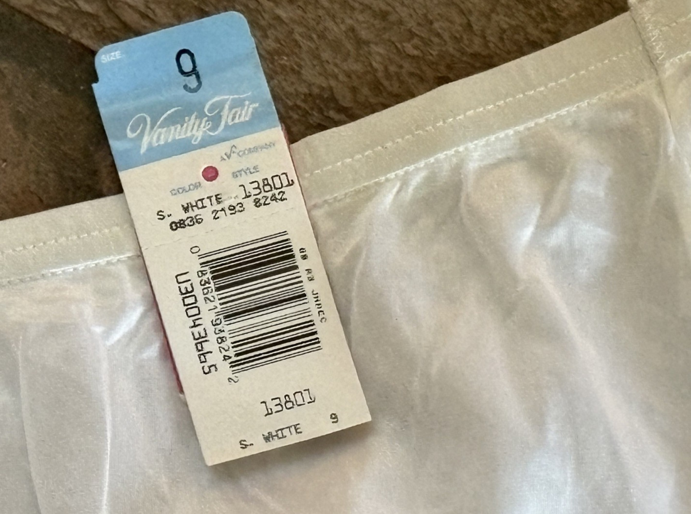 Vanity Fair 9/2XL Lace Hip White SATIN Full Brief Panties #13801 Vintage NWT