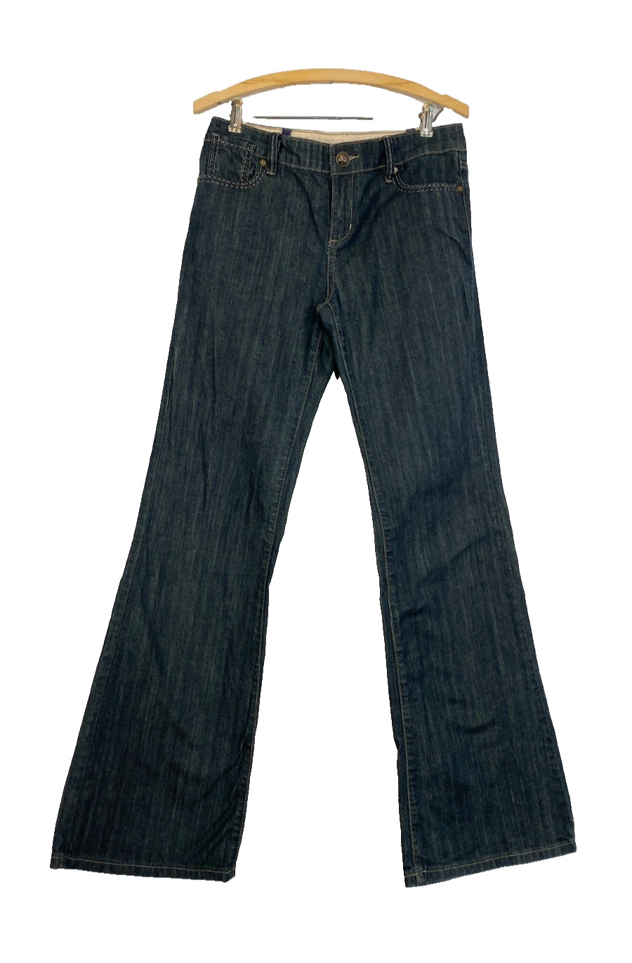 Vintage 1990s BCBG jeans 27 bootleg flare dark gray wash cotton denim mid rise