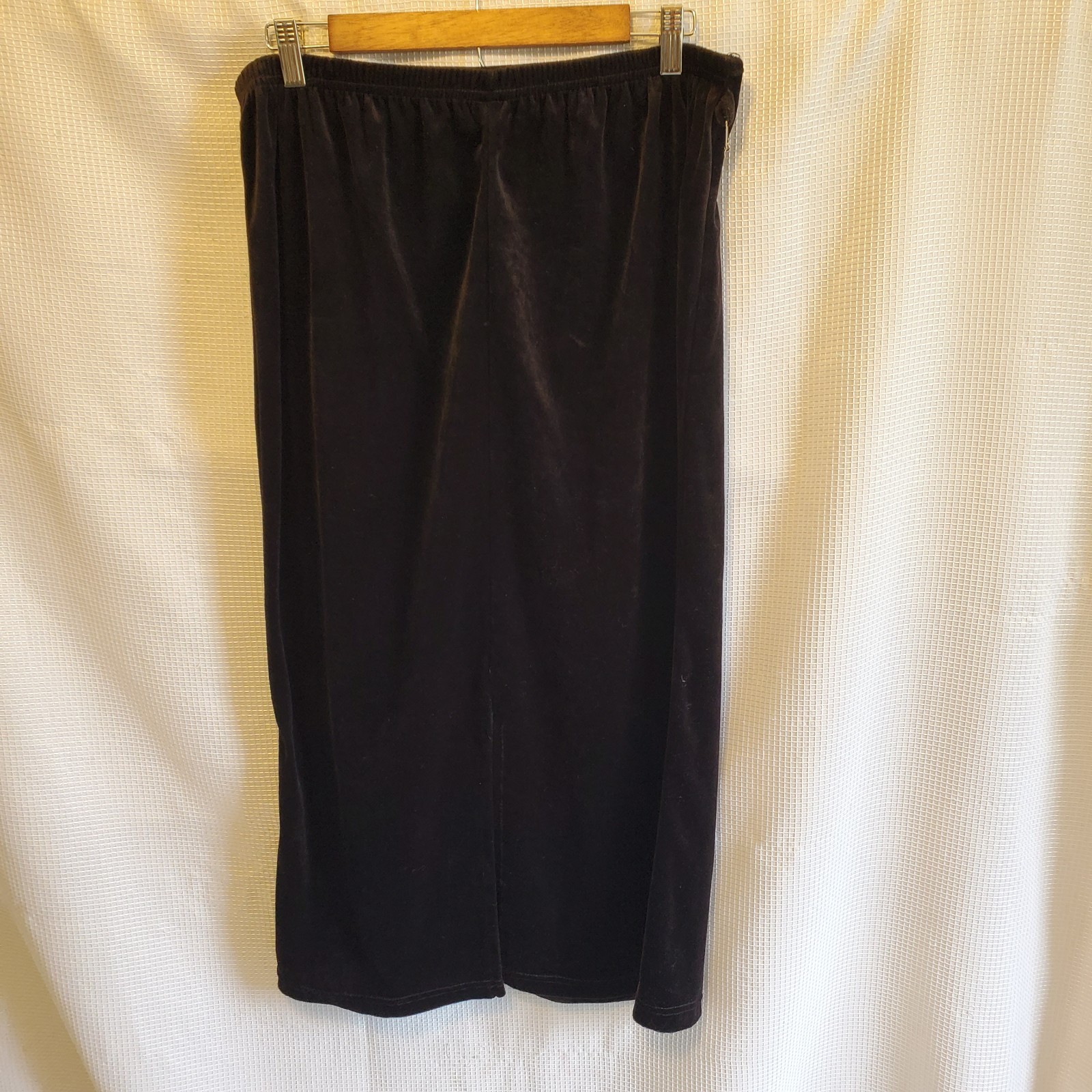 Vintage Amy Byer 90s Velour Black Maxi Pencil Skirt Butterfly Belly Chain Sz M/L