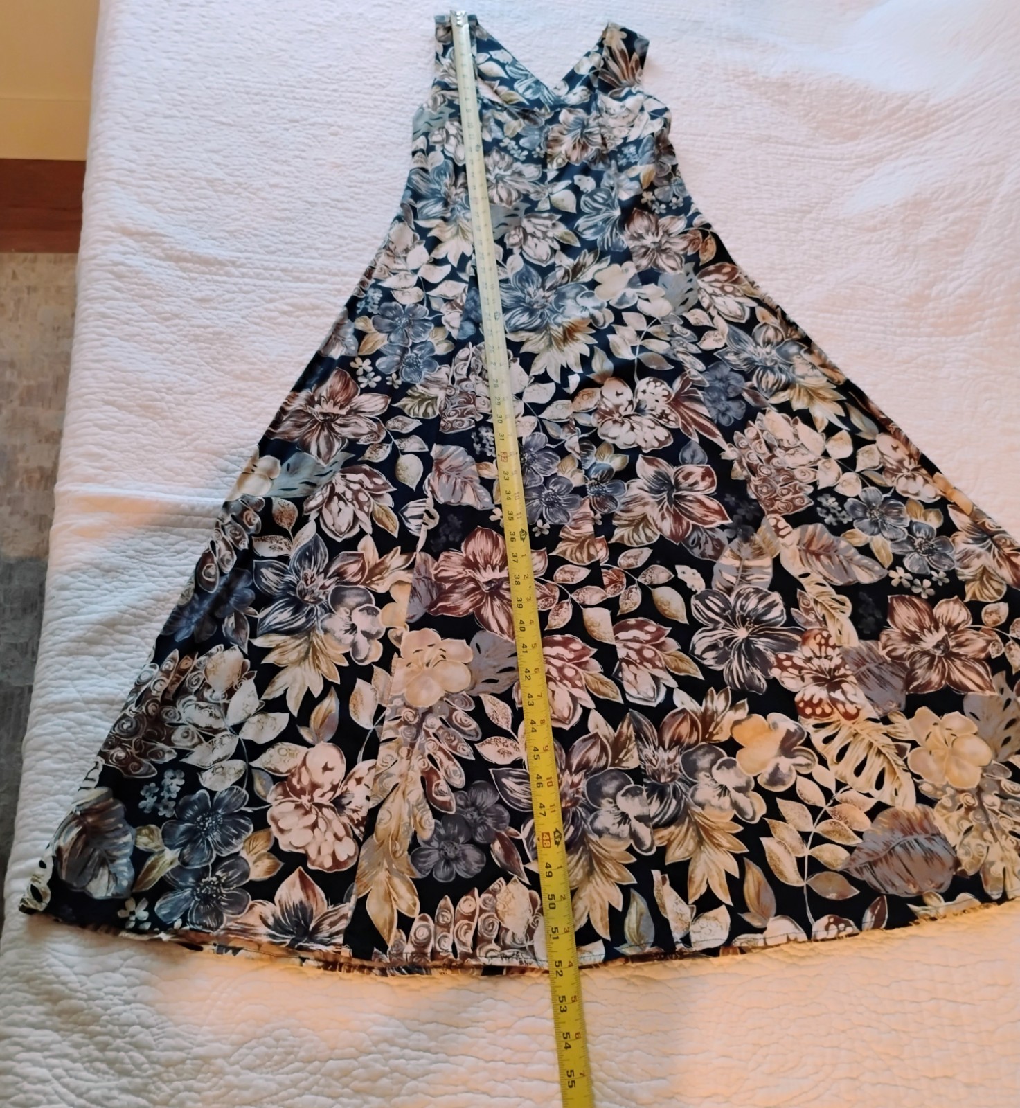 Vintage 90’s All That Jazz Floral Maxi Dress Rayon Criss Cross Back Size 11/12