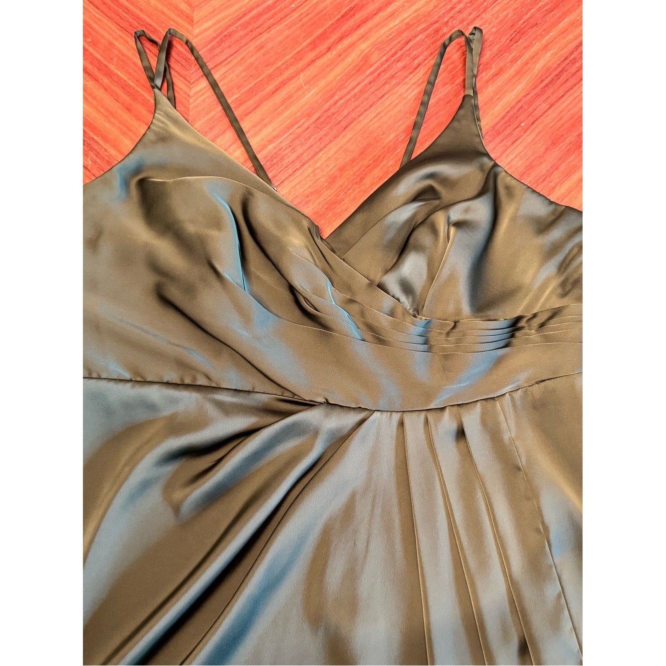 Azazie Olive Green Satin Bridesmaid Dress A22 Formal Gown