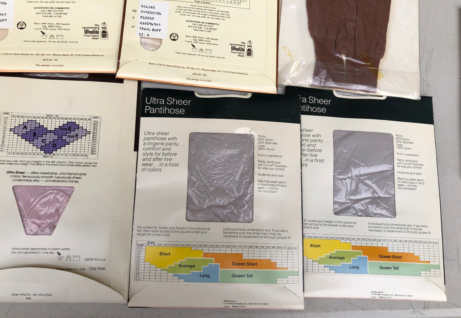 14 Vtg 80s 90s Pantyhose NIP Assorted Colors & Sizes Hanes May Co Charter Club