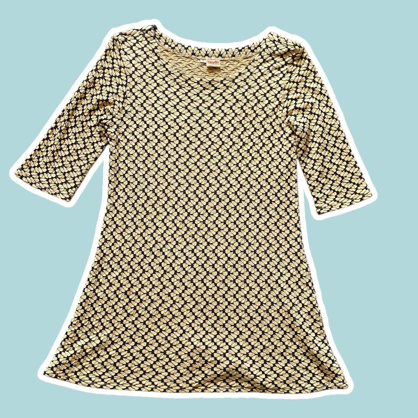 VTG ~ 1990s ~ Tianello ~ Stretch Knit Lou Ann Tunic/Dress ~ Smocking ~ Size S