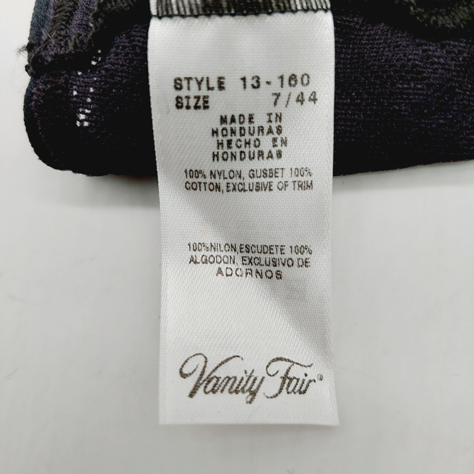 Vanity Fair Panty Nylon Lace Hi-cut 7 Black Hi Cut Premium Fit #13-160 NWT Vinta