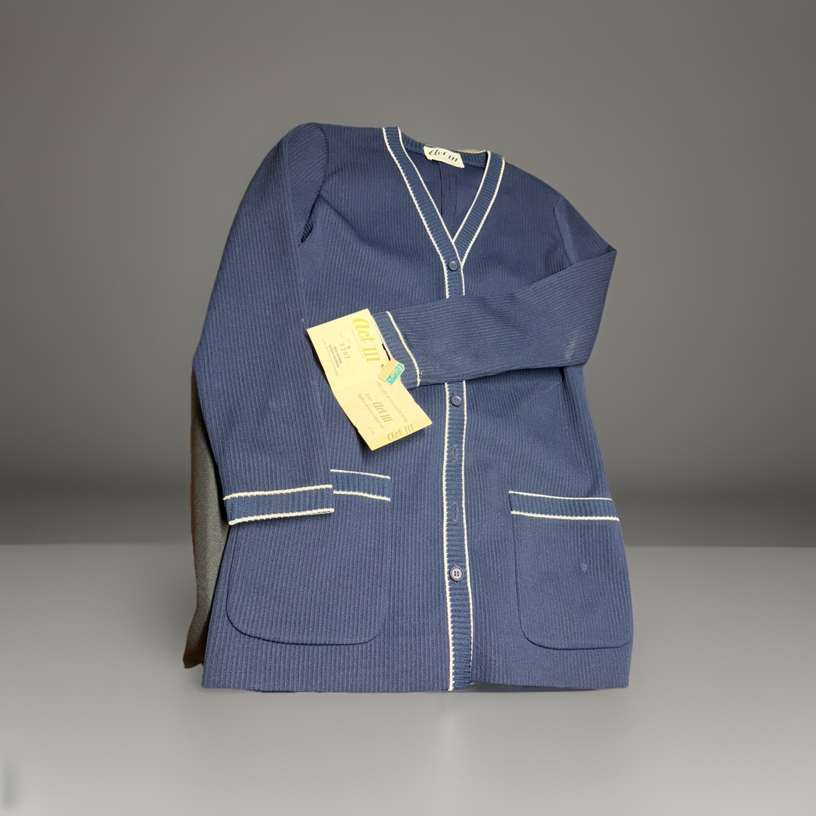 VTG 60s70s Act III Jonathan Logan 4 Pc Pant Set-Cardigan Vest Trousers Shirt NWT