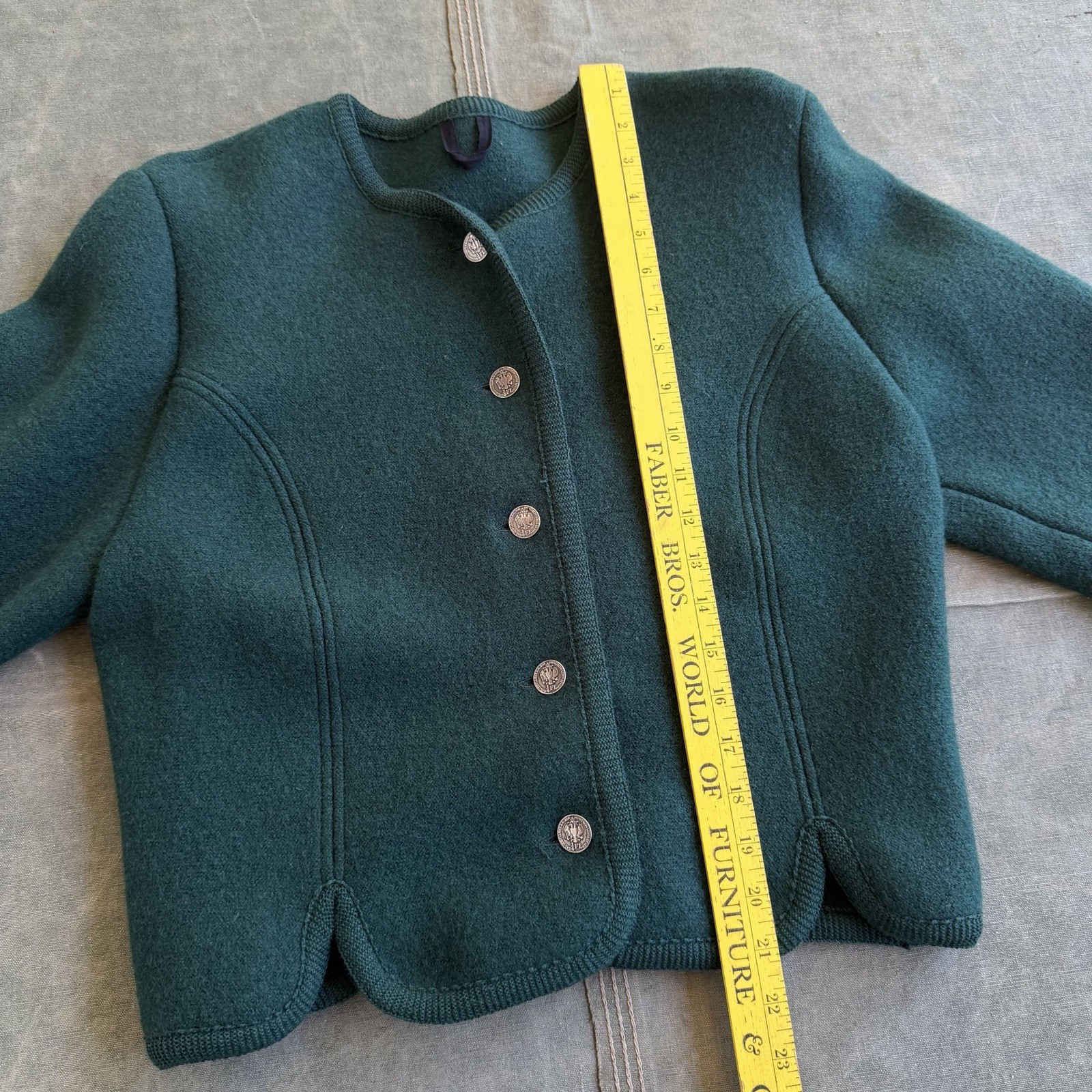 Vintage Edinburgh Wool Sweater Women’s 14 Gold Buttons Made In Scotland 80s