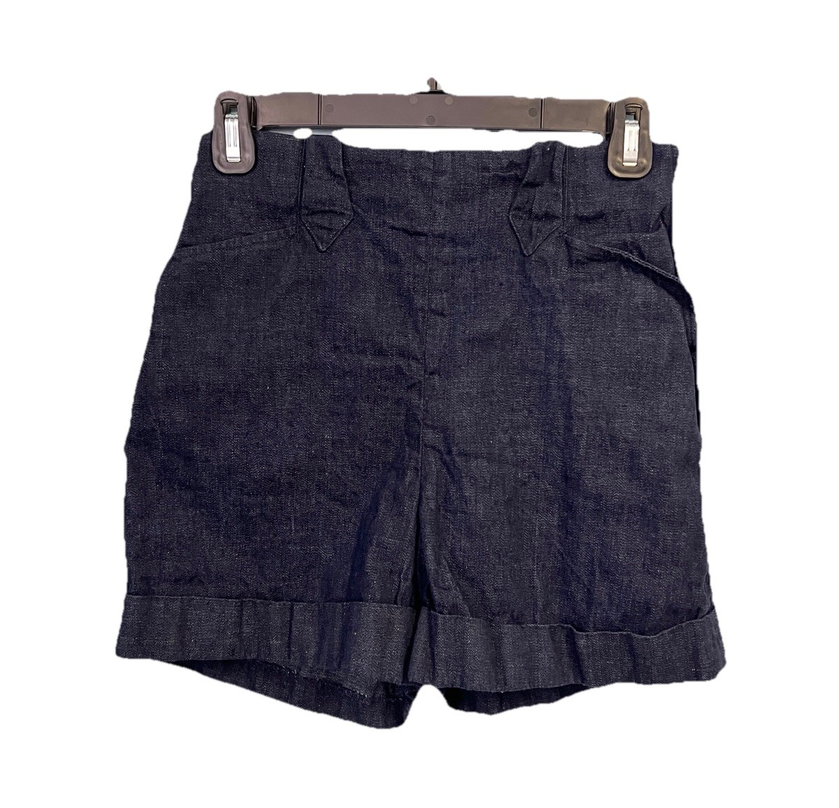 Vintage Painted Desert Brand Dark Indigo Denim Shorts W25 Side Zip USA Western