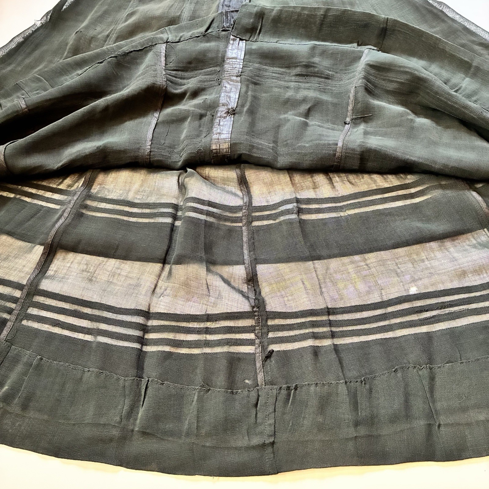 Antique Victorian Mourning Over Skirt Petticoat Overlay For Template