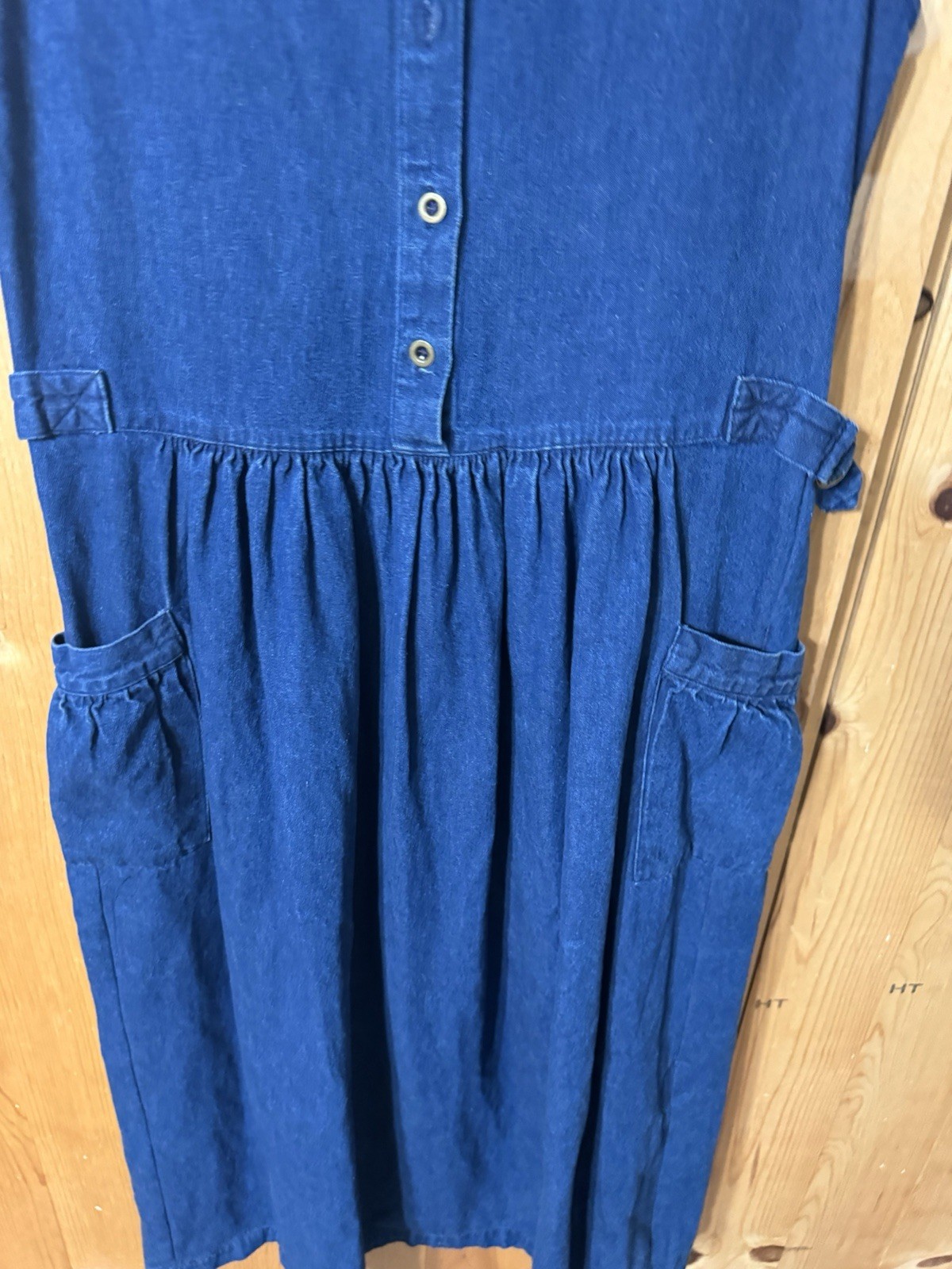 Eddie Bauer 1980s Dark Jean Jumper Dress Women’s XS(tag M) Bust 34” Read PRARIE