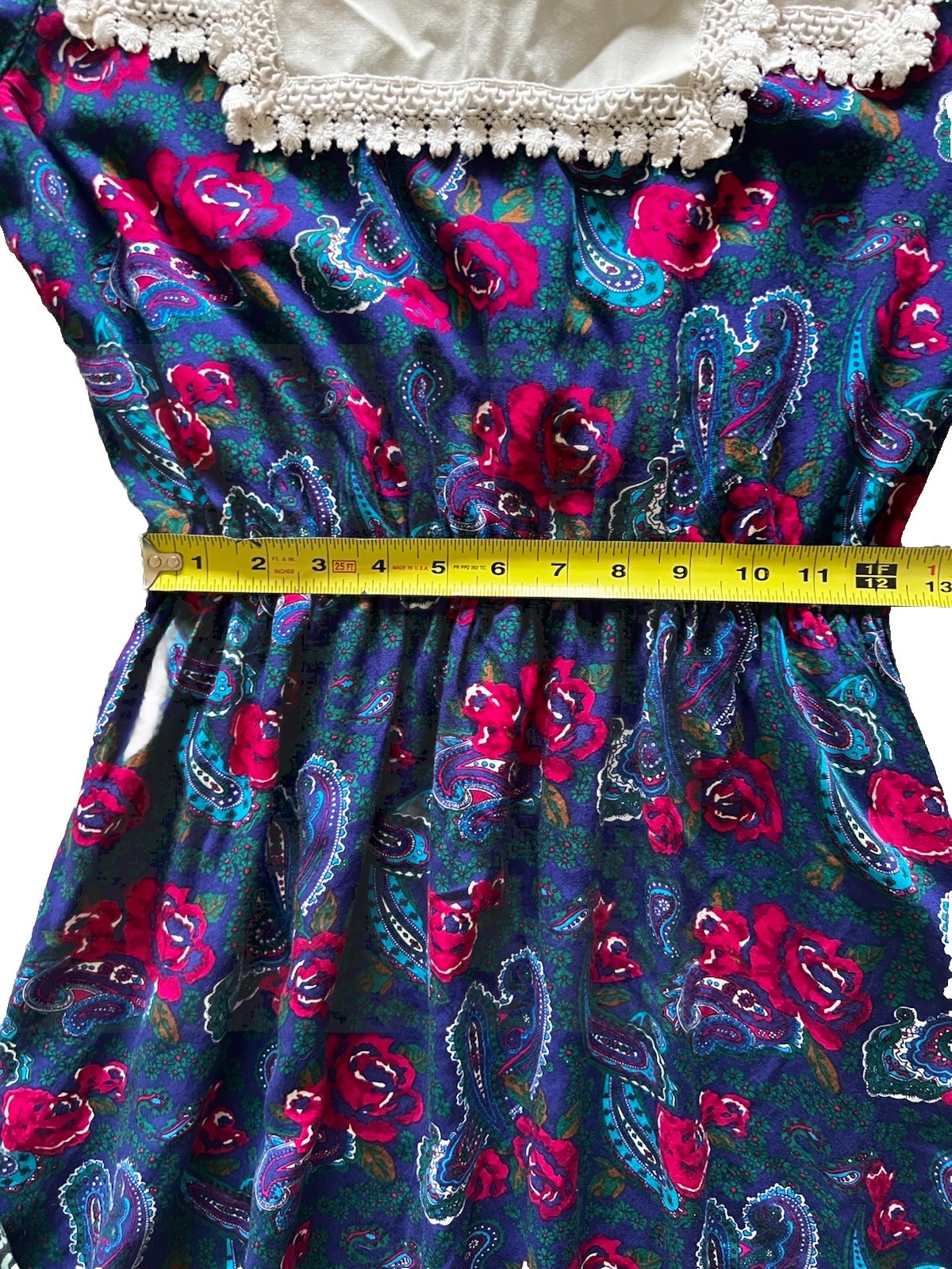 Vintage 80’s Natalie Dress Red/Blue Floral 3/4 Sleeve Women Size 10 RARE