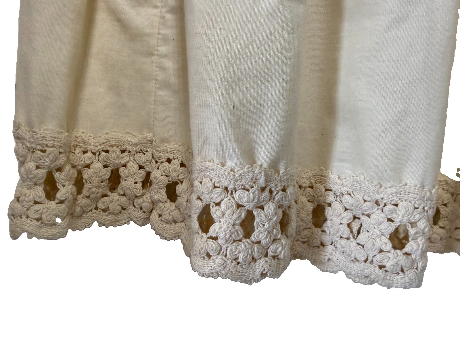 Vtg 70s Jessica’s Gunnies Gunne Sax Cream Cotton Prairie Skirt Crochet Lace 13