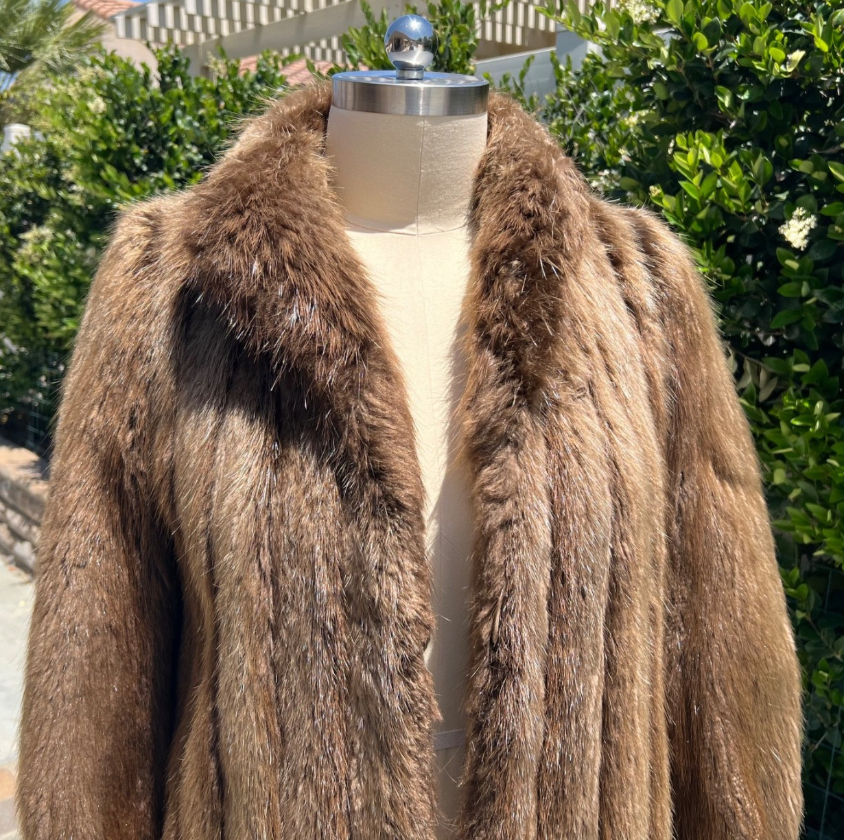 Geniune Beaver Fur Coat M/L Full Length Brown Thick & Luxurious Very Warm