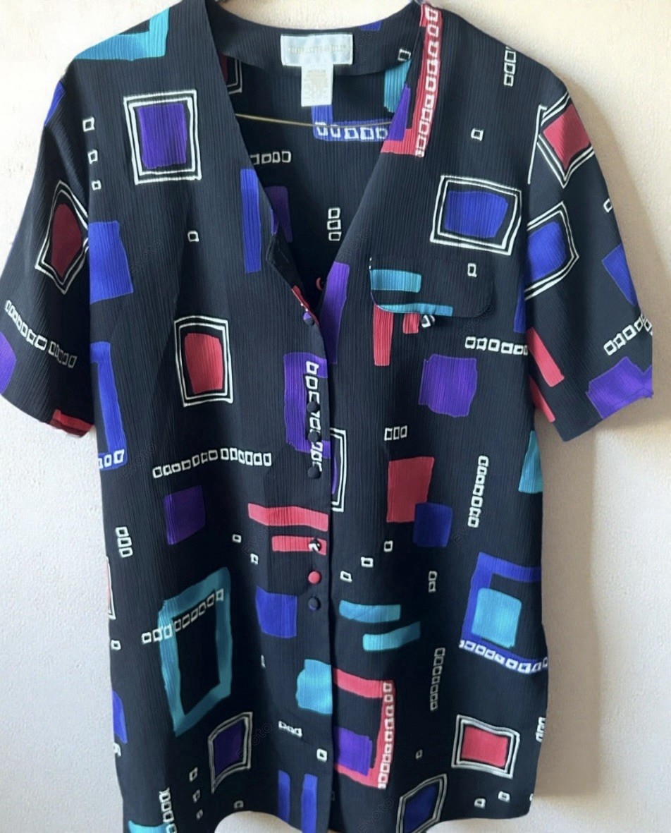 Vintage Christie & Jill Black Button Up Blouse. Medium
