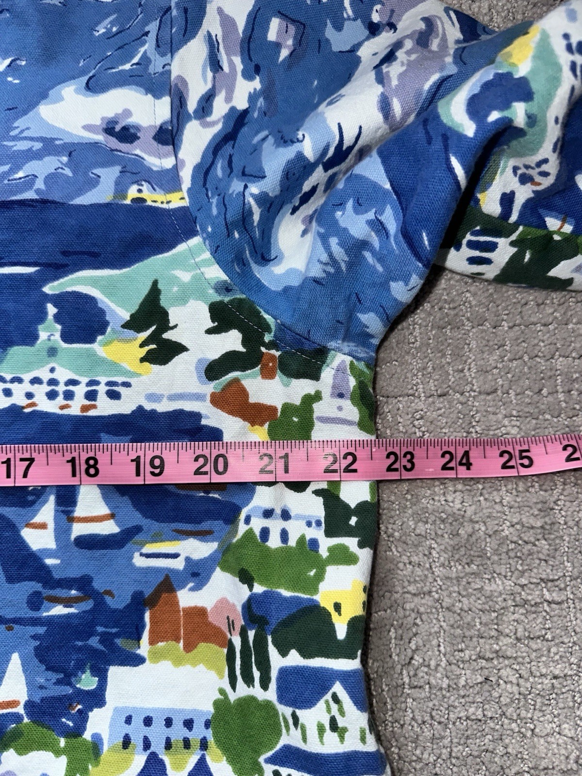 VTG Artscapes Cotton Canvas Jacket Coastal Harbor Scene Art To Wear Women’s L