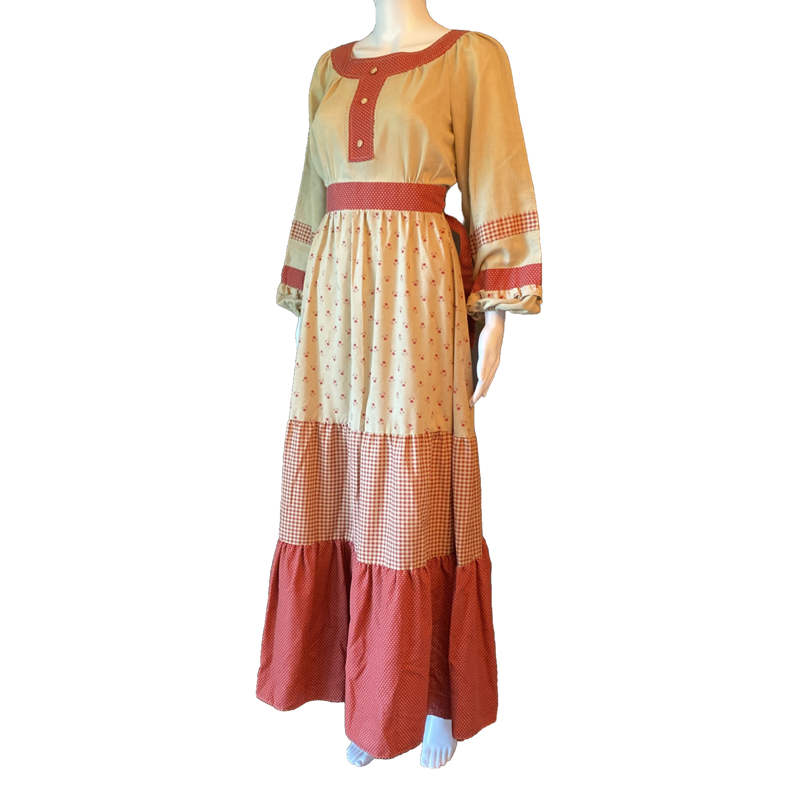 VTG ‘76 Magnolia SanFransisco Lil House On The Prairie Dress Cottagecore READ SZ